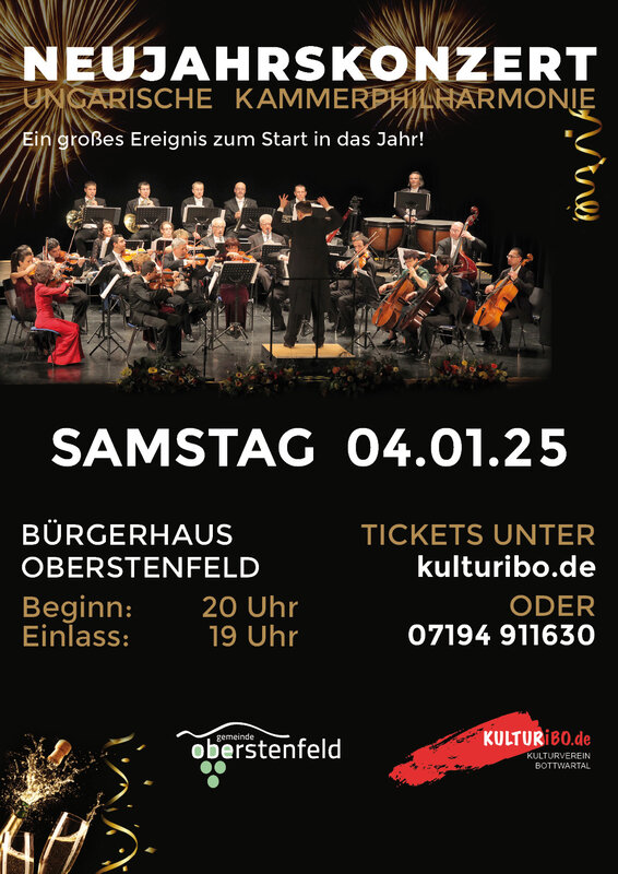 Plakat mit Werbung für das Neujahrskonzert der Ungarischen Kammerphilharmonie