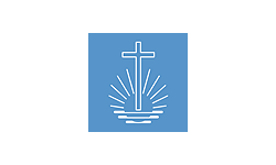 Kreuzsymbol auf blauem Hintergrund